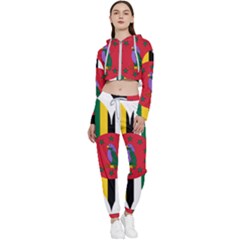 Heart Love Flag Antilles Island Cropped Zip Up Lounge Set by Celenk