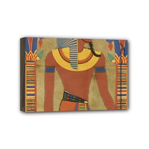 Egyptian Tutunkhamun Pharaoh Design Mini Canvas 6  X 4  (stretched) by Celenk