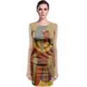 Egyptian Tutunkhamun Pharaoh Design Sleeveless Velvet Midi Dress View1