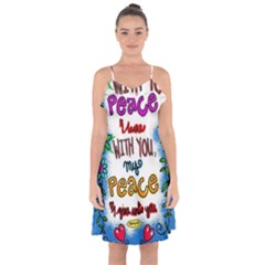 Christian Christianity Religion Ruffle Detail Chiffon Dress by Celenk