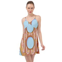 Dessert Food Donut Sweet Decor Chocolate Bread Summer Time Chiffon Dress by Uceng