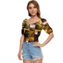 Abstract Experimental Geometric Shape Pattern Button up blouse View2