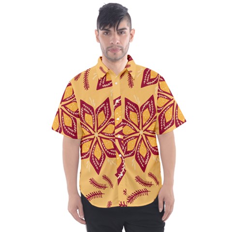 Flower Mandala Template Sketch Drawing Art Men s Short Sleeve Shirt by Uceng