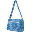 Flower Template Mandala Nature Blue Sketch Drawing Front Pocket Crossbody Bag View2