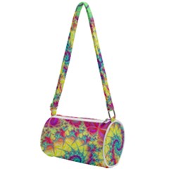 Fractal Spiral Abstract Background Vortex Yellow Mini Cylinder Bag by Uceng