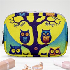 Owl Animal Cartoon Drawing Tree Nature Landscape Make Up Pouch (small) by Uceng