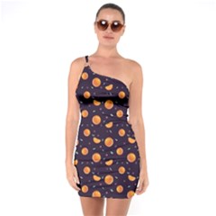Oranges One Shoulder Ring Trim Bodycon Dress by SychEva