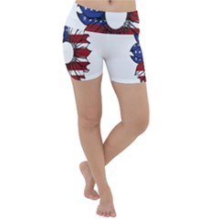 Us Flag Flower Sunshine Flag America Usa Lightweight Velour Yoga Shorts by Wegoenart