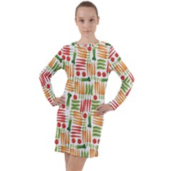 Vegetables Long Sleeve Hoodie Dress by SychEva