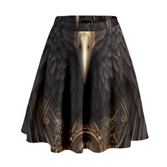 Eagle Ornate Pattern Feather Texture High Waist Skirt by Ravend