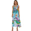 Pattern Hotdogtrap V-Neck Sleeveless Loose Fit Overalls View1