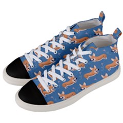 Corgi Patterns Men s Mid-top Canvas Sneakers by Salman4z