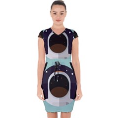 Astronaut Space Astronomy Universe Capsleeve Drawstring Dress  by Salman4z