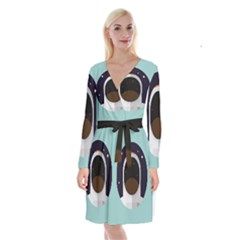Astronaut Space Astronomy Universe Long Sleeve Velvet Front Wrap Dress by Salman4z