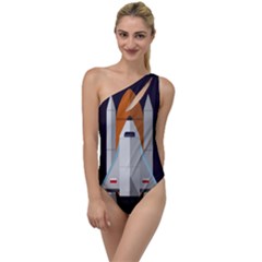Rocket Space Universe Spaceship To One Side Swimsuit by Salman4z