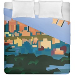City Buildings Urban Dawn Duvet Cover Double Side (king Size) by Salman4z