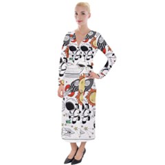 Astronaut Drawing Planet Velvet Maxi Wrap Dress by Salman4z
