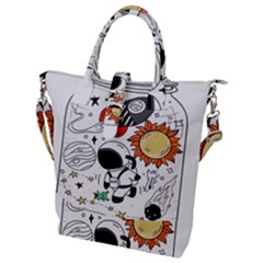 Astronaut Drawing Planet Buckle Top Tote Bag by Salman4z