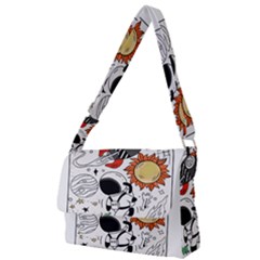 Astronaut Drawing Planet Full Print Messenger Bag (l) by Salman4z