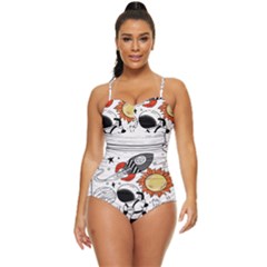 Astronaut Drawing Planet Retro Full Coverage Swimsuit by Salman4z