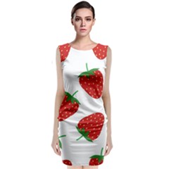Seamless Pattern Fresh Strawberry Classic Sleeveless Midi Dress by Salman4z