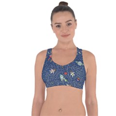 Cat Cosmos Cosmonaut Rocket Cross String Back Sports Bra by Salman4z
