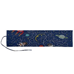 Cat Cosmos Cosmonaut Rocket Roll Up Canvas Pencil Holder (l) by Salman4z