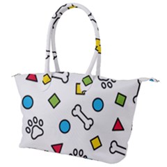 Dog Paw Seamless Pattern Footprint Bone Canvas Shoulder Bag by Salman4z