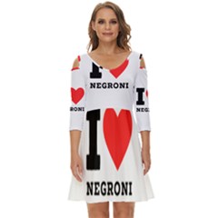 I Love Negroni Shoulder Cut Out Zip Up Dress by ilovewhateva