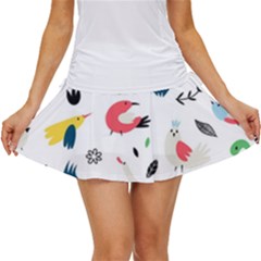 Vector Set Isolates With Cute Birds Scandinavian Style Women s Skort by Salman4z