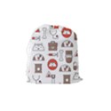 Vector Thin Line Art Vet Seamless Pattern Drawstring Pouch (Medium) View2