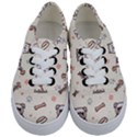 Pug Dog Cat With Bone Fish Bones Paw Prints Ball Seamless Pattern Vector Background Kids  Classic Low Top Sneakers View1