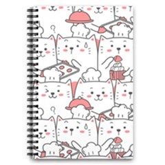 Cute Cat Chef Cooking Seamless Pattern Cartoon 5 5  X 8 5  Notebook by Salman4z