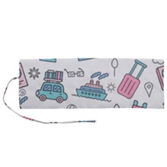 Transportation Seamless Pattern Roll Up Canvas Pencil Holder (m) by Salman4z