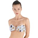 Cat Kitten Seamless Pattern Twist Bandeau Bikini Top View1