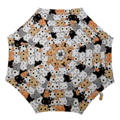 Cute-cat-kitten-cartoon-doodle-seamless-pattern Hook Handle Umbrellas (medium) by Salman4z