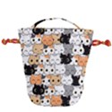 Cute-cat-kitten-cartoon-doodle-seamless-pattern Drawstring Bucket Bag View2