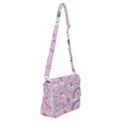 Beautiful-cute-animals-pattern-pink Shoulder Bag With Back Zipper by Salman4z