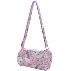 Beautiful-cute-animals-pattern-pink Mini Cylinder Bag by Salman4z