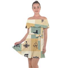 Egyptian-flat-style-icons Off Shoulder Velour Dress by Salman4z