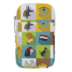 Egypt-travel-items-icons-set-flat-style Waist Pouch (small) by Salman4z