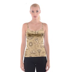 Egyptian-seamless-pattern-symbols-landmarks-signs-egypt Spaghetti Strap Top by Salman4z