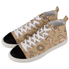 Egyptian-seamless-pattern-symbols-landmarks-signs-egypt Men s Mid-top Canvas Sneakers by Salman4z