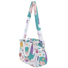 Set-cute-mermaid-seaweeds-marine-inhabitants Rope Handles Shoulder Strap Bag by Salman4z