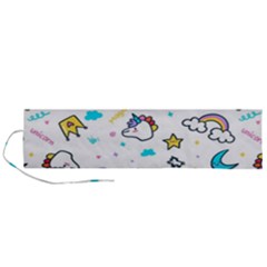 Unicorns-rainbows-seamless-pattern Roll Up Canvas Pencil Holder (l) by Salman4z