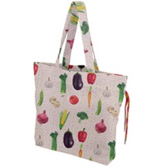 Vegetables Drawstring Tote Bag by SychEva