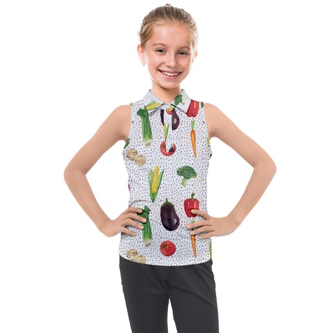 Vegetable Kids  Sleeveless Polo Tee by SychEva