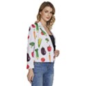 Vegetable Women s Long Sleeve Revers Collar Cropped Jacket View3