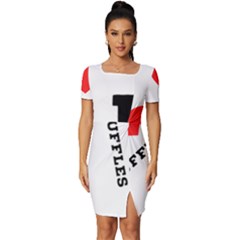 I Love Truffles Fitted Knot Split End Bodycon Dress by ilovewhateva