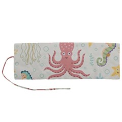 Underwater-seamless-pattern-light-background-funny Roll Up Canvas Pencil Holder (m) by Salman4z